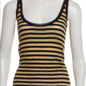 Dolce and Gabbana black and gold metallic tank